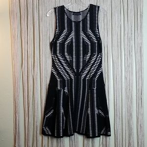 RVN Sleeveless Knit Dress in Black and White Size